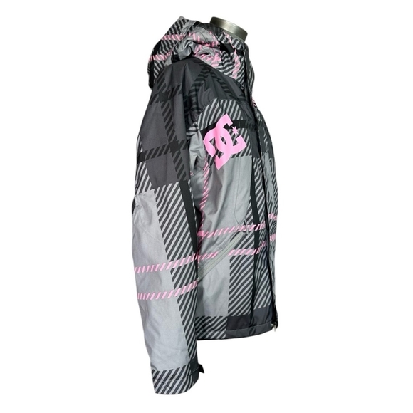 DC Gray Pink Snowboarding Ski Jacket Women's Winter Jacket Hooded Puffer Jacket - Picture 6 of 10